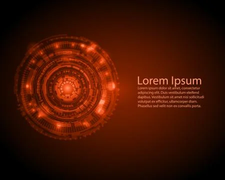 Abstract Circle digital technology background with back space, futuristic str Stock Illustration