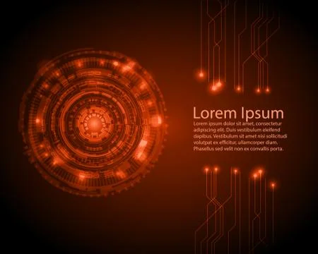 Abstract Circle digital technology background with back space, futuristic str Stock Illustration