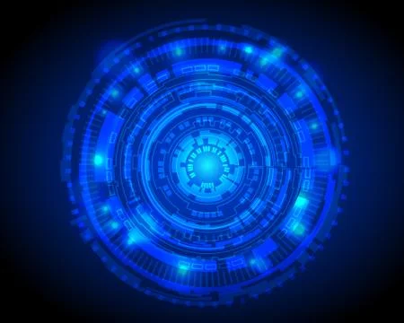 Abstract Circle digital technology background, futuristic structure elements  Illustrazione stock