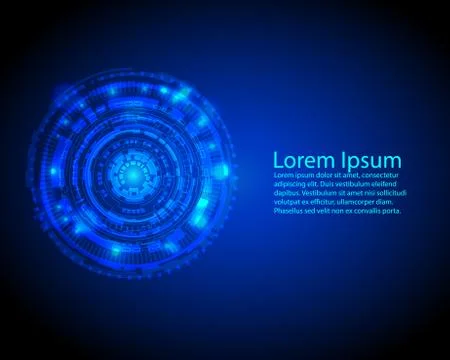 Abstract Circle digital technology background with back space, futuristic str Stock Illustration