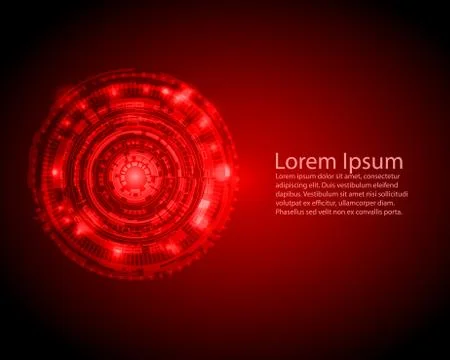 Abstract Circle digital technology background with back space, futuristic str Stock Illustration