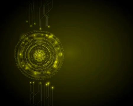 Abstract Circle digital technology background with back space, futuristic str Stock Illustration