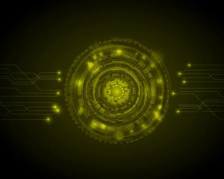 Abstract Circle digital technology background, futuristic structure elements  Stock Illustration
