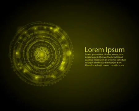 Abstract Circle digital technology background with back space, futuristic str Stock Illustration
