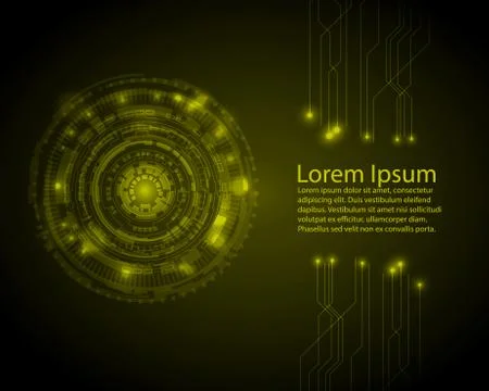 Abstract Circle digital technology background with back space, futuristic str Stock Illustration