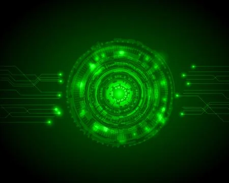 Abstract Circle digital technology background, futuristic structure elements  Stock Illustration