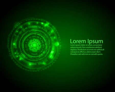 Abstract Circle digital technology background with back space, futuristic str Stock Illustration