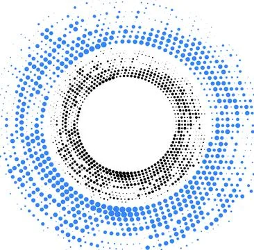Abstract circle dot design in blue black color. Vector illustration Stock Illustration
