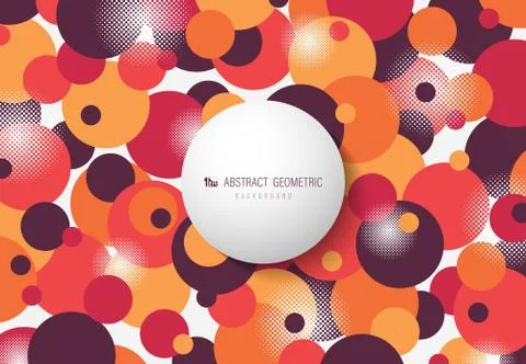 Abstract circle dot pattern of colorful geometric design artwork background. Stock Illustration