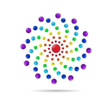 Abstract circle dots 3d logo icon. Stock Illustration