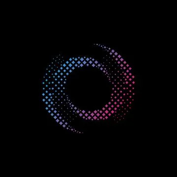 Abstract Circle Dotted Logo Design Template Stock Illustration