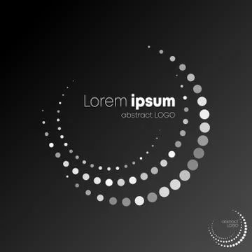 Abstract circle dotted logotype. Black and white logo vector design Stock Illustration