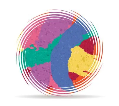 Abstract circle drawn painted icon vector Stock Illustration