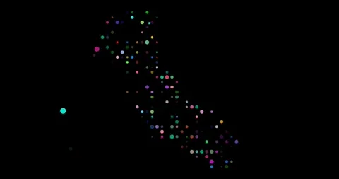 Abstract Circle Drop California Map Build Stock Footage 320964376
