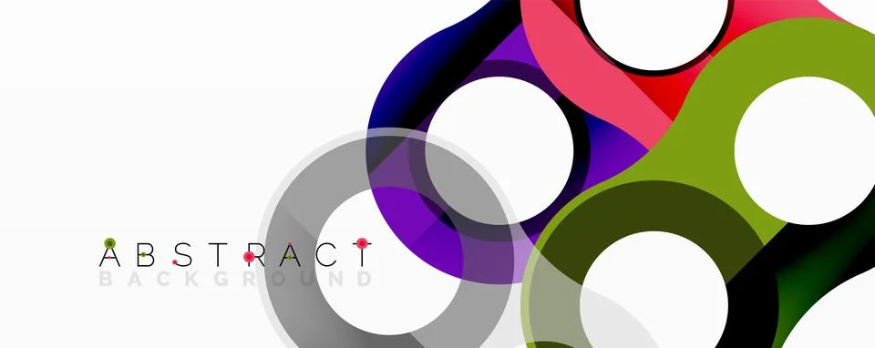 Abstract circle element composition with overlapping circular and tubular shapes 스톡 일러스트