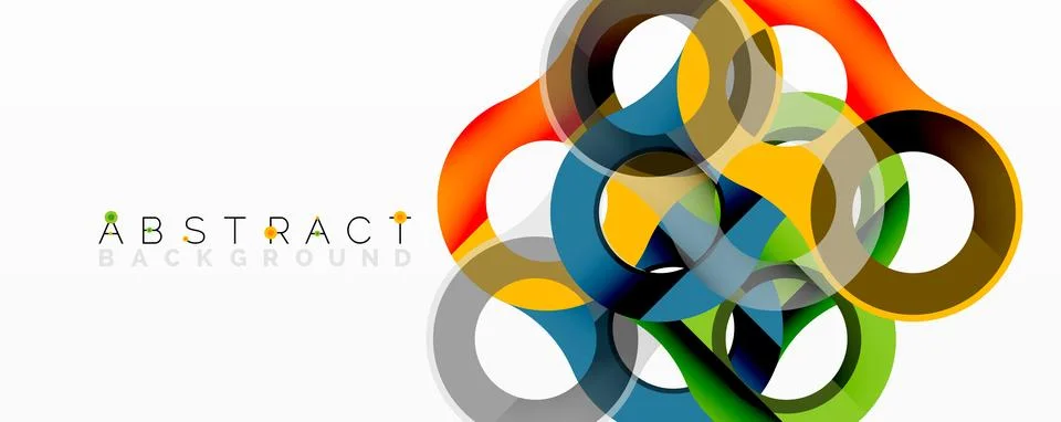 Abstract circle element composition with overlapping circular and tubular shapes 스톡 일러스트