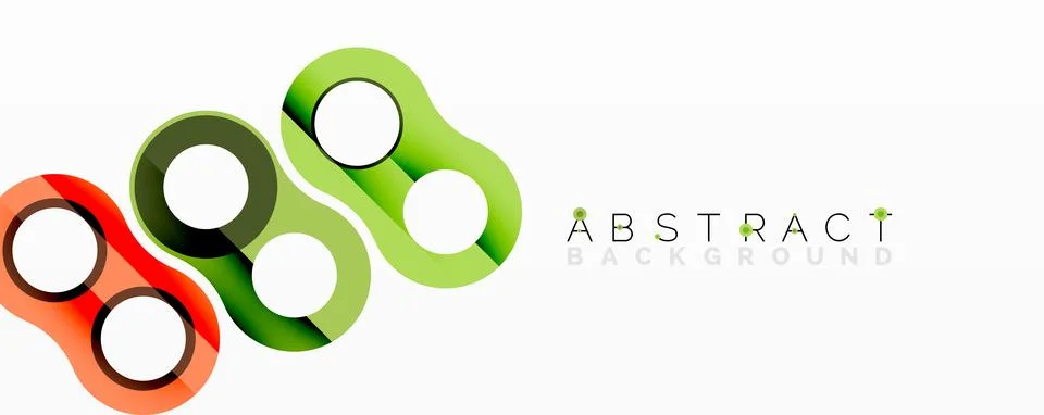 Abstract circle element composition with overlapping circular and tubular shapes Illustrazione stock