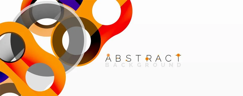 Abstract circle element composition with overlapping circular and tubular shapes イラスト素材
