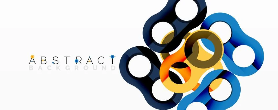 Abstract circle element composition with overlapping circular and tubular shapes 스톡 일러스트