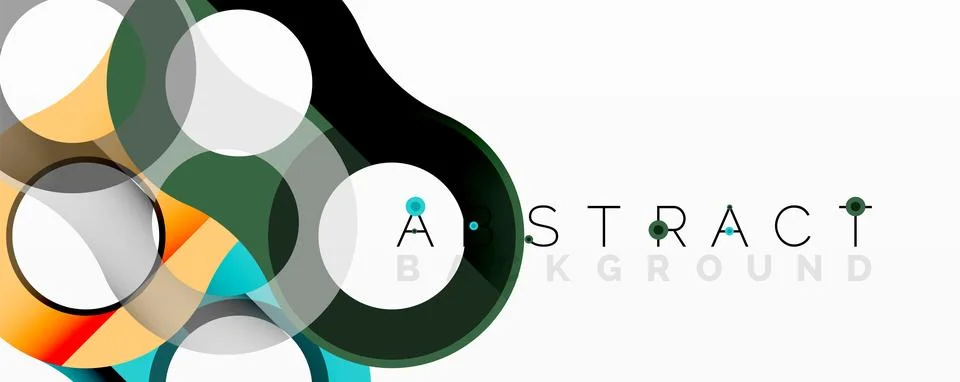 Abstract circle element composition with overlapping circular and tubular shapes Illustrazione stock