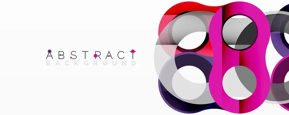 Abstract circle element composition with overlapping circular and tubular shapes 스톡 일러스트
