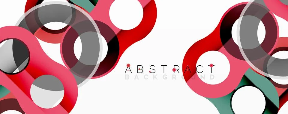 Abstract circle element composition with overlapping circular and tubular shapes Stockillustratie