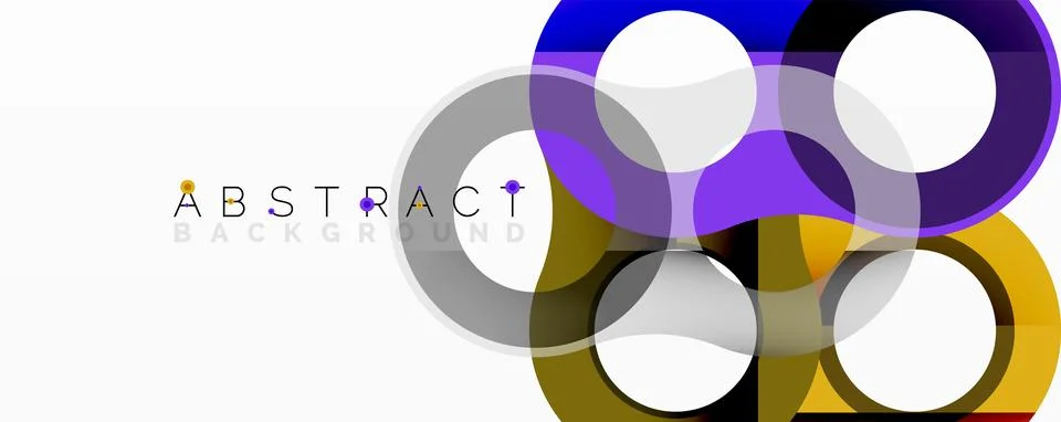 Abstract circle element composition with overlapping circular and tubular shapes 스톡 일러스트