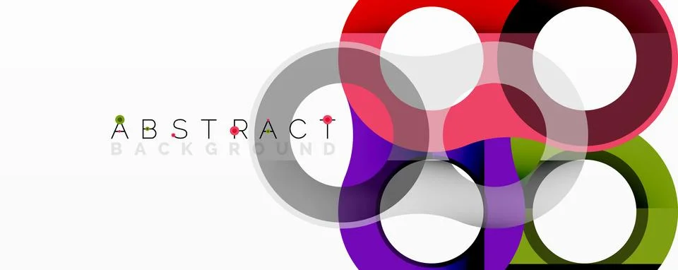Abstract circle element composition with overlapping circular and tubular shapes 스톡 일러스트