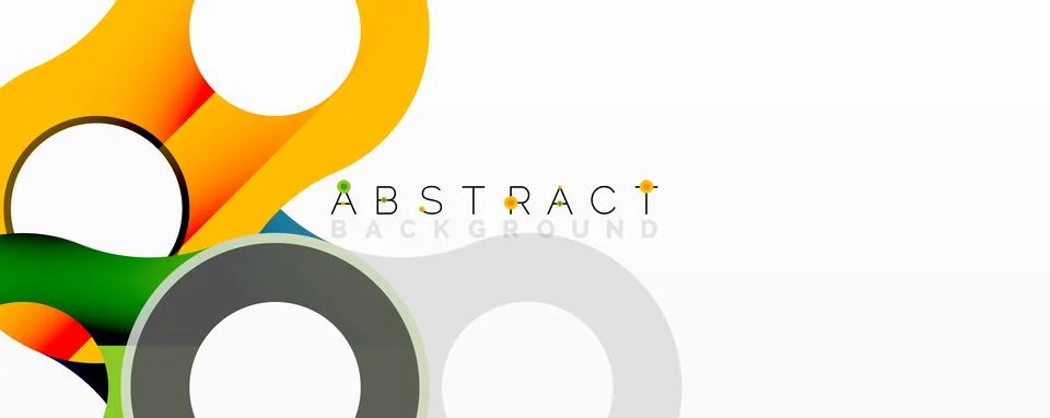 Abstract circle element composition with overlapping circular and tubular shapes Illustrazione stock