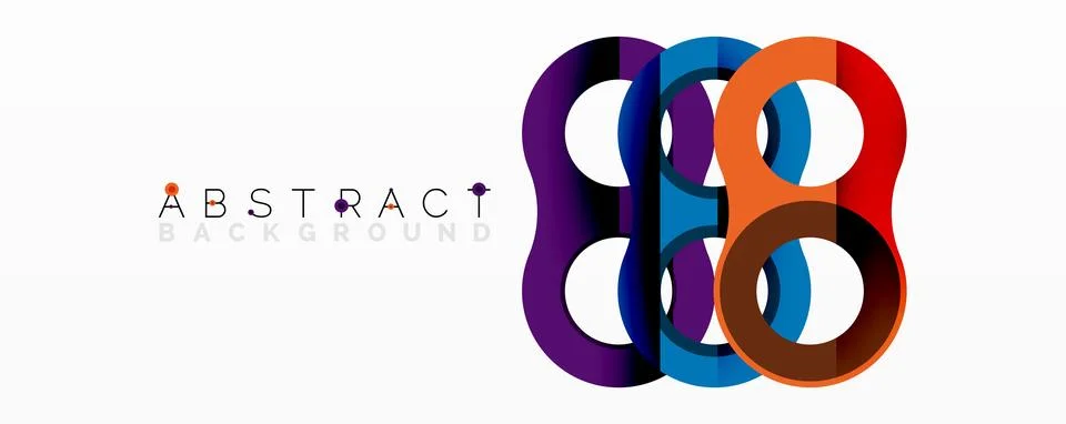 Abstract circle element composition with overlapping circular and tubular shapes イラスト素材
