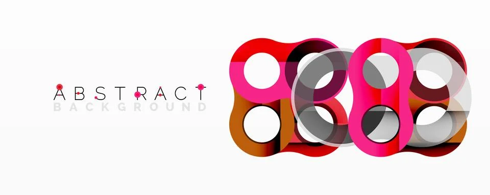 Abstract circle element composition with overlapping circular and tubular shapes Stock Illustration