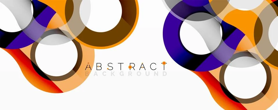 Abstract circle element composition with overlapping circular and tubular shapes Stock Illustration