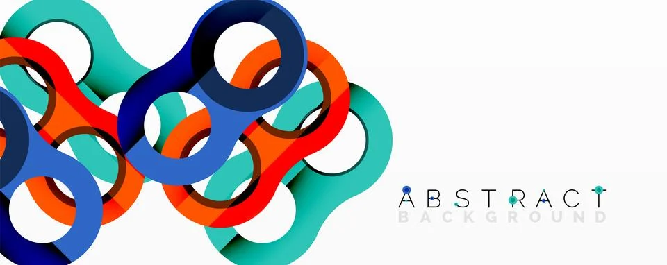 Abstract circle element composition with overlapping circular and tubular shapes Stock Illustration