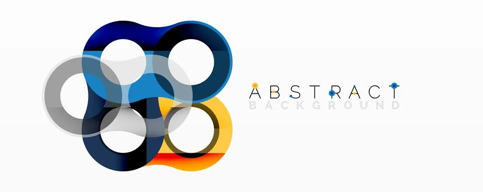 Abstract circle element composition with overlapping circular and tubular shapes イラスト素材