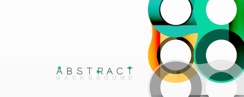 Abstract circle element composition with overlapping circular and tubular shapes Illustrazione stock