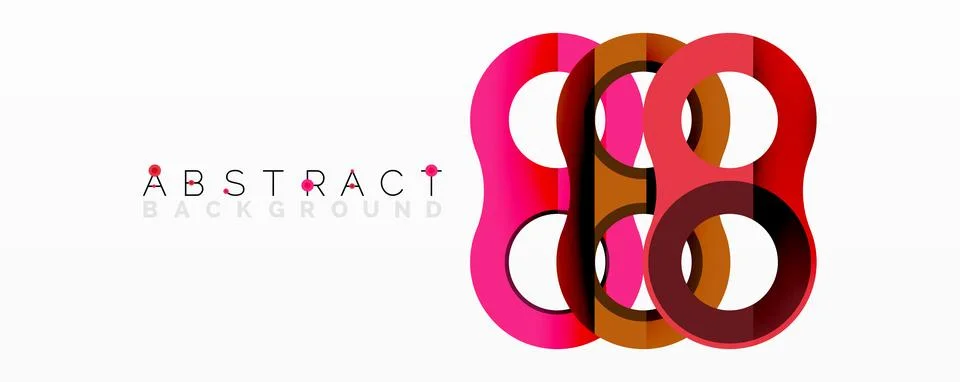 Abstract circle element composition with overlapping circular and tubular shapes Illustrazione stock