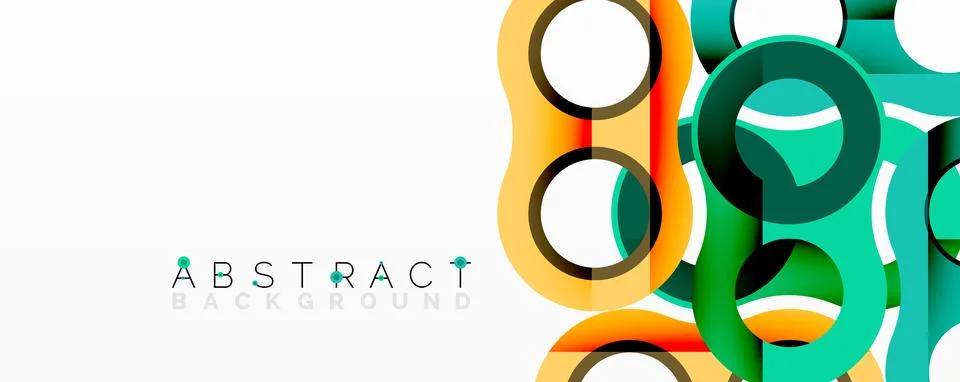 Abstract circle element composition with overlapping circular and tubular shapes 스톡 일러스트