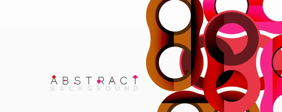 Abstract circle element composition with overlapping circular and tubular shapes Illustrazione stock