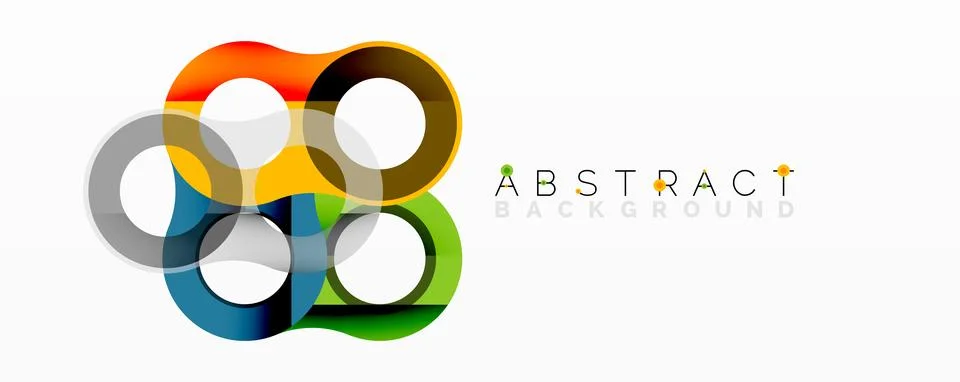 Abstract circle element composition with overlapping circular and tubular shapes Stock Illustration