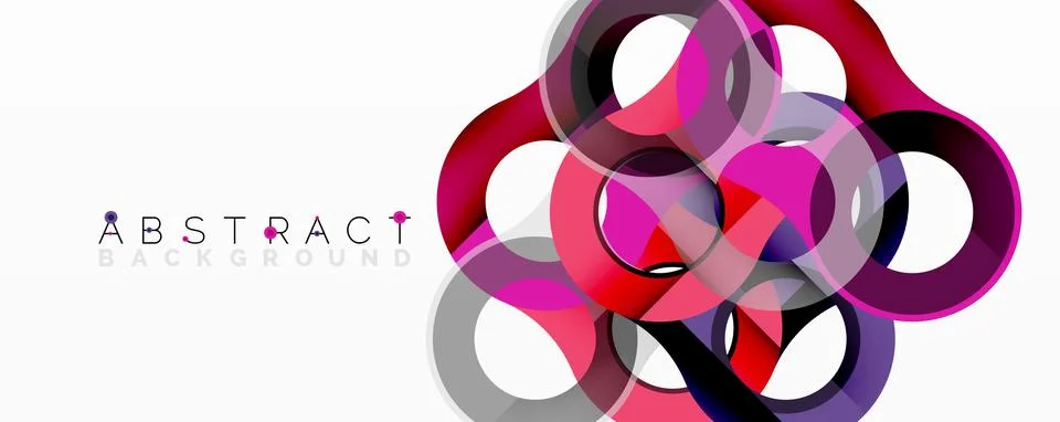 Abstract circle element composition with overlapping circular and tubular shapes 스톡 일러스트