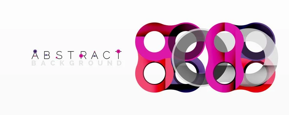 Abstract circle element composition with overlapping circular and tubular shapes Stock Illustration