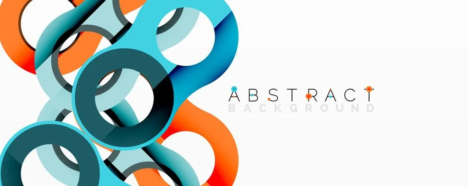 Abstract circle element composition with overlapping circular and tubular shapes 스톡 일러스트