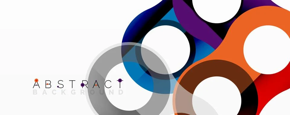 Abstract circle element composition with overlapping circular and tubular shapes Stock Illustration