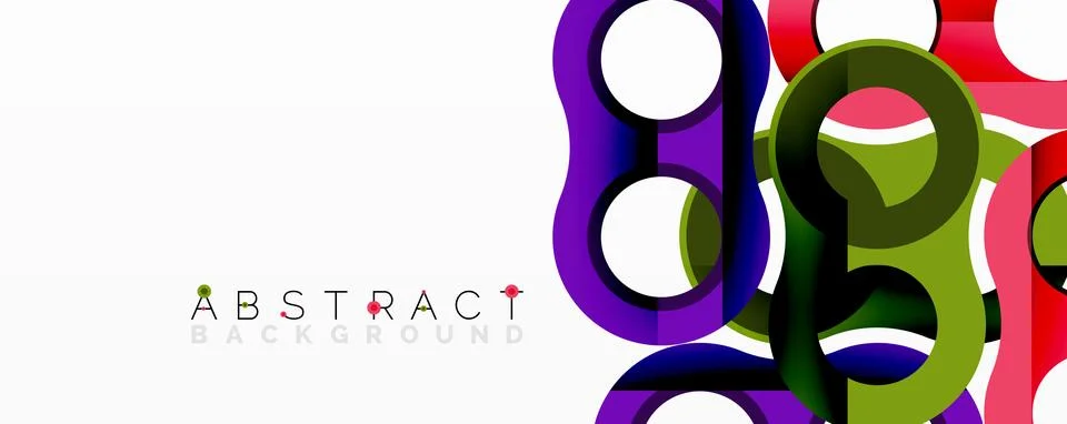 Abstract circle element composition with overlapping circular and tubular shapes イラスト素材