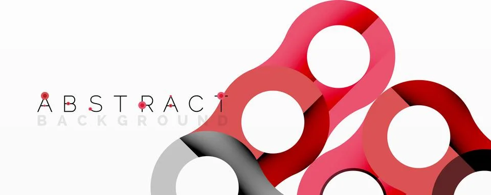 Abstract circle element composition with overlapping circular and tubular shapes Stock Illustration
