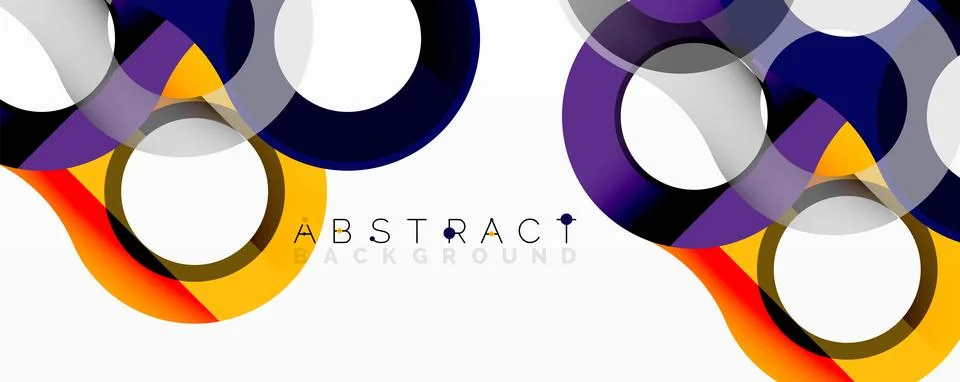 Abstract circle element composition with overlapping circular and tubular shapes Stock Illustration