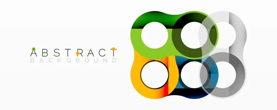 Abstract circle element composition with overlapping circular and tubular shapes 스톡 일러스트