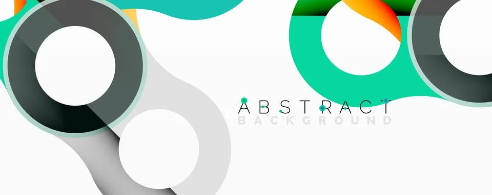 Abstract circle element composition with overlapping circular and tubular shapes Stock Illustration