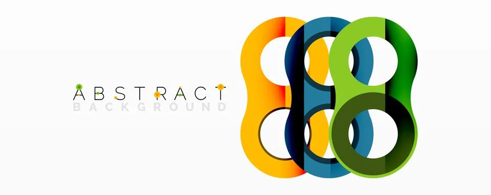 Abstract circle element composition with overlapping circular and tubular shapes Stock Illustration