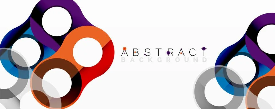Abstract circle element composition with overlapping circular and tubular shapes Stock Illustration